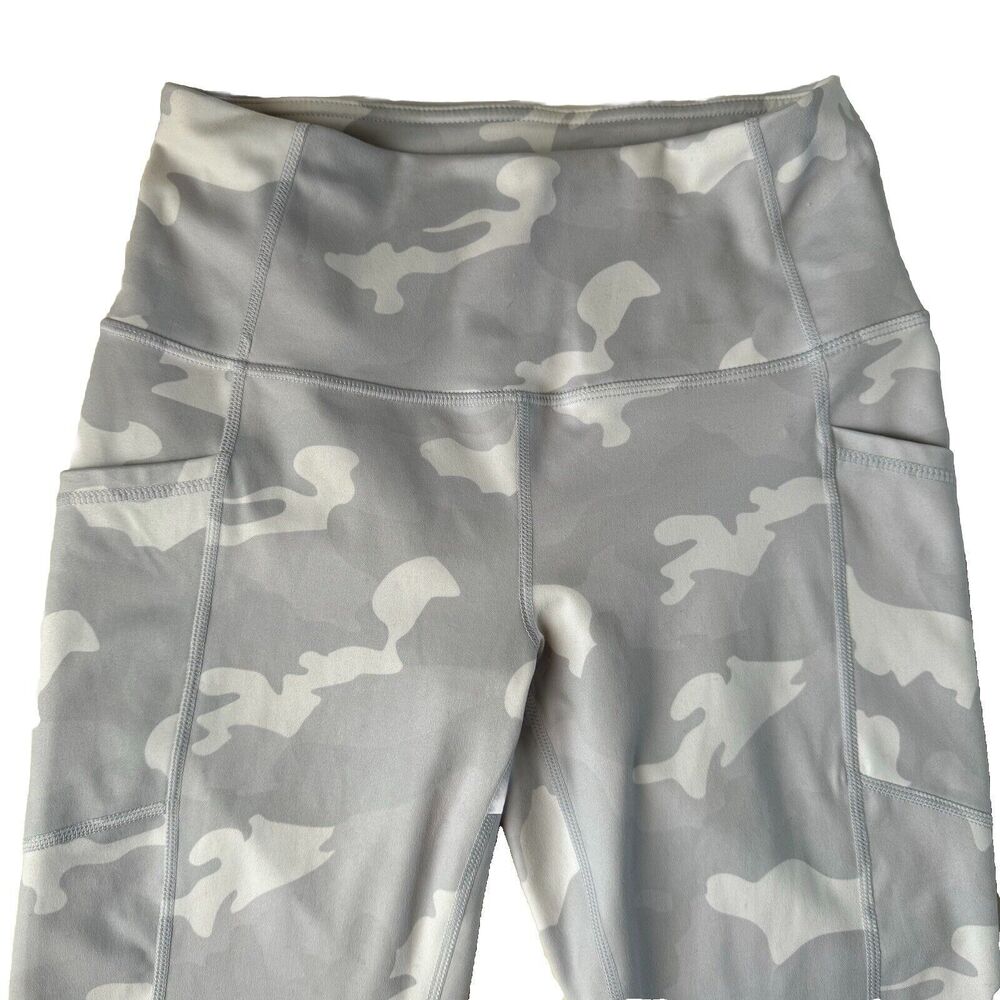 Yogalicious Lux Camo Gray Leggings Side Pocket Size Small - Picture 9 of 12